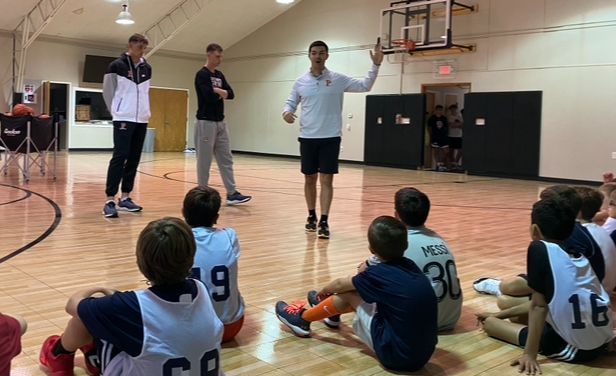 College coaches presenting to the team